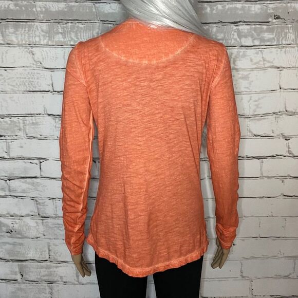Free People TIGER EYE Long Sleeve Boho Tee Aztec Orange Small - Picture 3 of 7